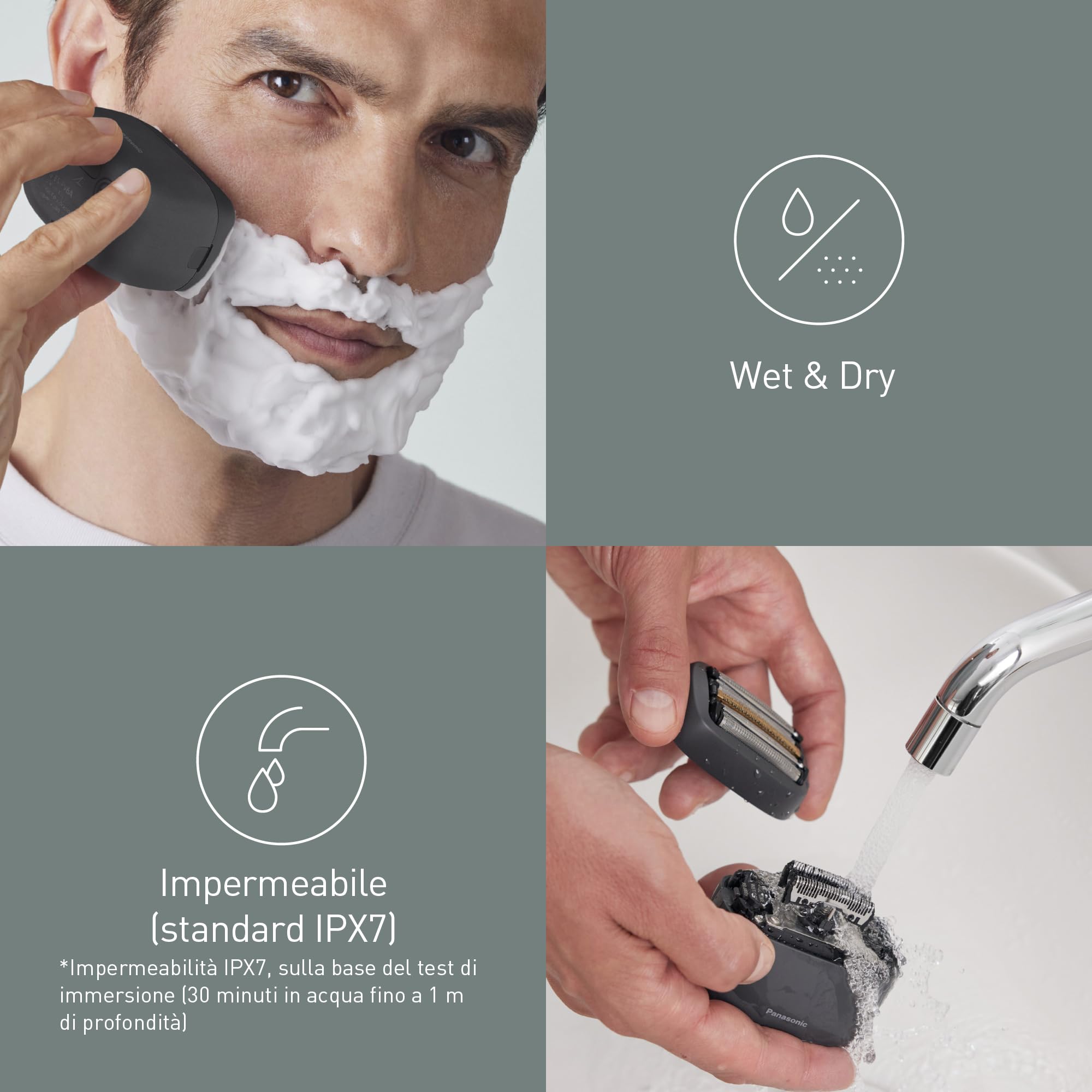 Panasonic ES-PV3B-K803 Serie 900s Shaver, Rasoio Elettrico da Uomo Wet & Dry a 5 Lame, Sensore Barba Reattivo, USB-C, Custodia, Nero Opaco