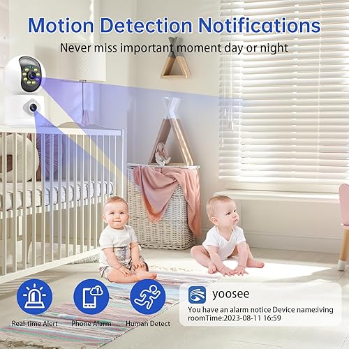 Miniatura 5 de Cámara de seguridad de doble lente 2K Cámara inalámbrica WiFi Cámara nocturna a todo color 4MP interior al aire libre 2 vías audio 1080 p cámara