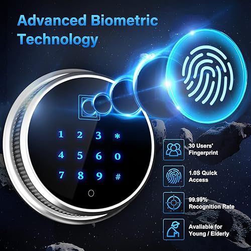 Miniatura 4 de Caja fuerte biométrica para rifle ignífugo, 5-6, cajas fuertes para armas resistentes para rifle y pistolas del hogar, gabinete de pistola antirrobo