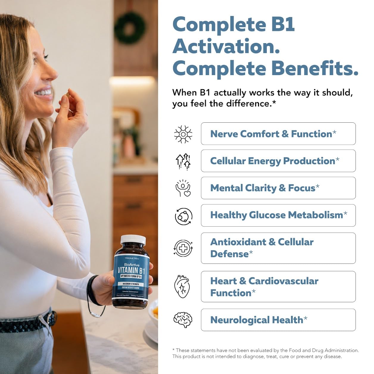 Vitamin B1 600mg Capsules - Benfotiamine Fat-Soluble Form, Maximum Strength — Amazon image 6