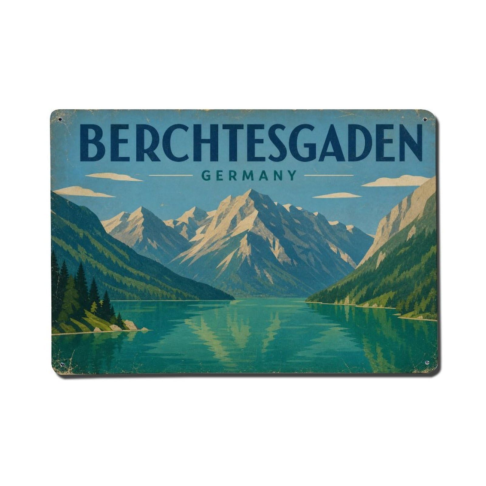 Vintage Travel Germany Berchtesgaden Metal Tin Sign