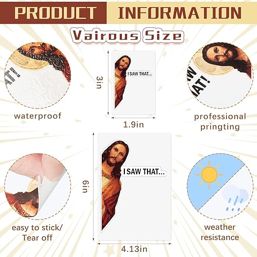Miniatura 2 de 8 calcomanías con texto en inglés "I Saw That", calcomanías divertidas para automóvil, vehículo, camión, ventana, laptop, botella de agua,
