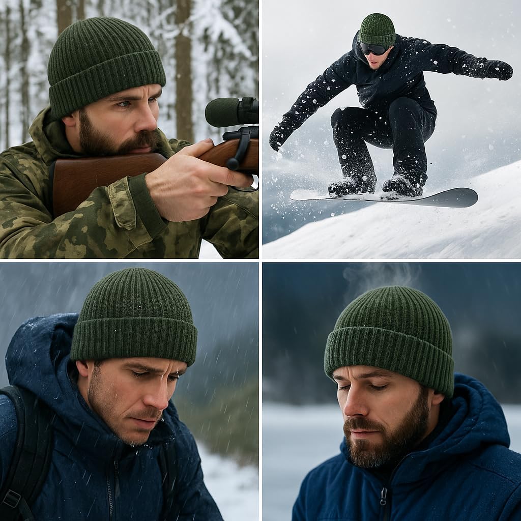 Oversize XXL Winter Beanie Knit Hat for Men - Daily Knit Ribbed Cap - Warm Toboggan Skull Caps for Cold Weather - Image 7