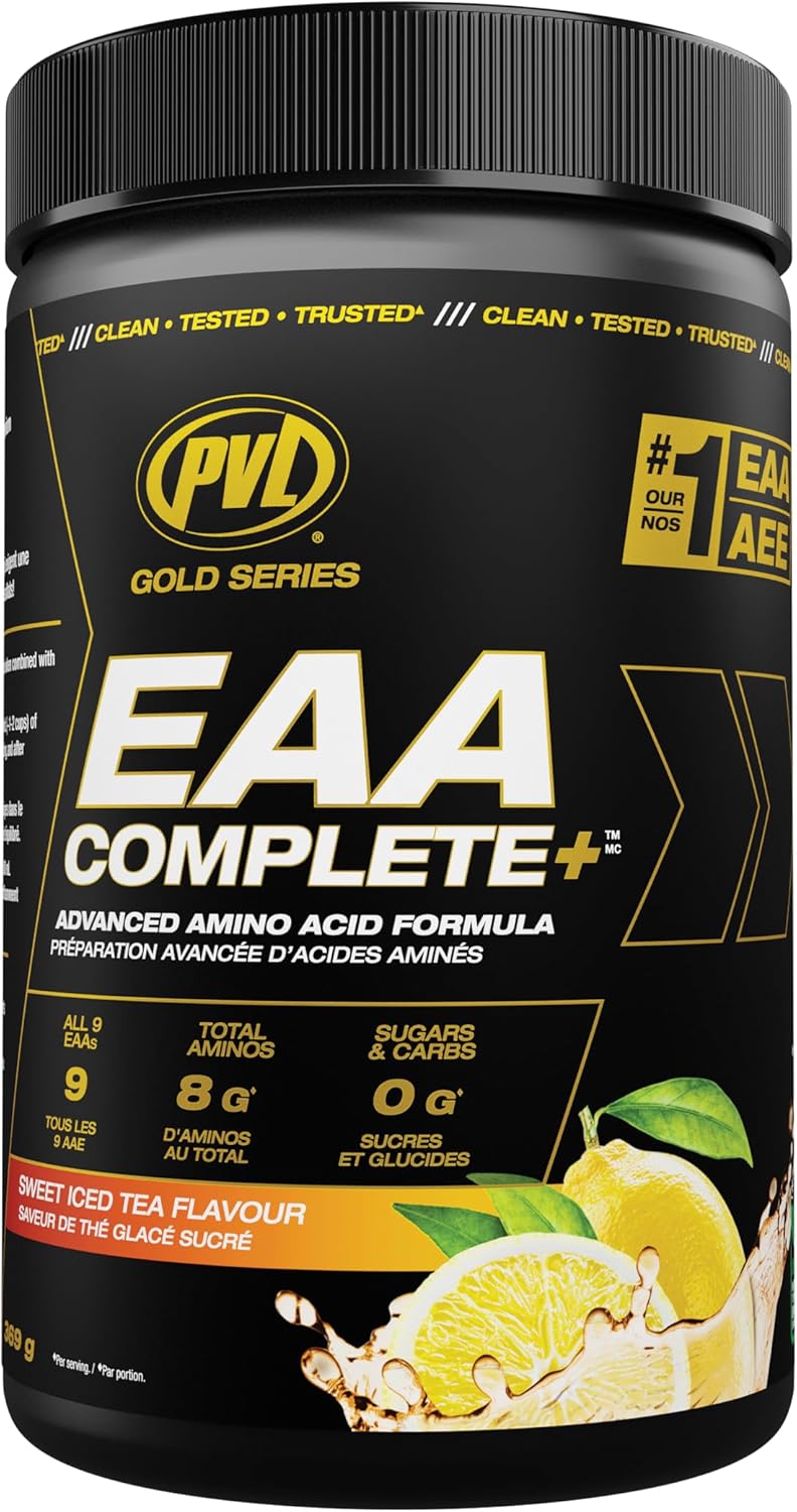 PVL EAA+BCAA COMPLETE – Essential Amino Acid Supplement with BCAAs, Electrolytes & B-Vitamins – Pre, Intra or Post Workout Powder – Keto & Vegan Friendly – Sweet Iced Tea, 30 Servings