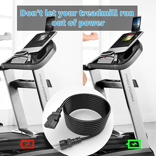 Miniatura 5 de Cable de alimentación de extensión de 8.2 pies compatible con cintas de correr Peloton y Superfit, cable de alimentación extendido para cintas de