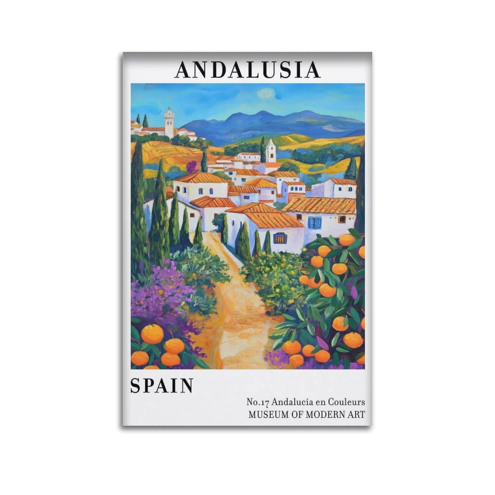 xiaoxiaoshen Andalucía Spain Travel Landscape Spanish S Canvas Poster Wall Art Prints Room Aesthetic Murals Bedroom And Living Decorations 16x24inch(40x60cm)