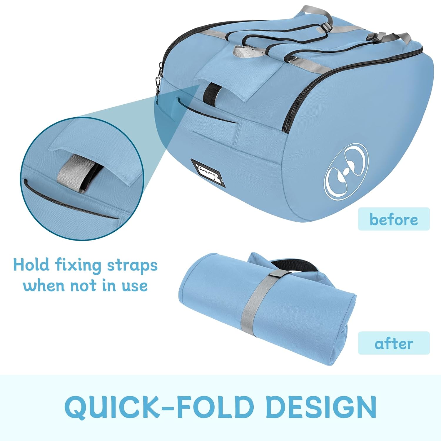 YOREPEK Padded Stroller Travel Bag for Airplane, Fits for Doona Stroller with isofix Base, Sturdy Stroller Bag Backpack with Lockable Zipper, Foldable Stroller Cover for Baby Travel,Ocean Blue