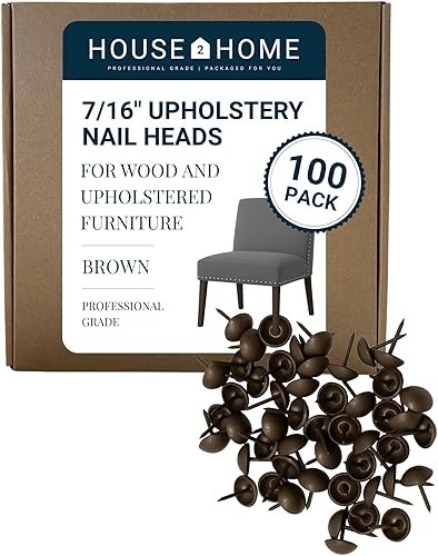 House2Home Tachuelas de tapicería para muebles, cabezales de clavos de tapicería de 7/16 pulgadas para adornos de muebles, clavos decorativos para