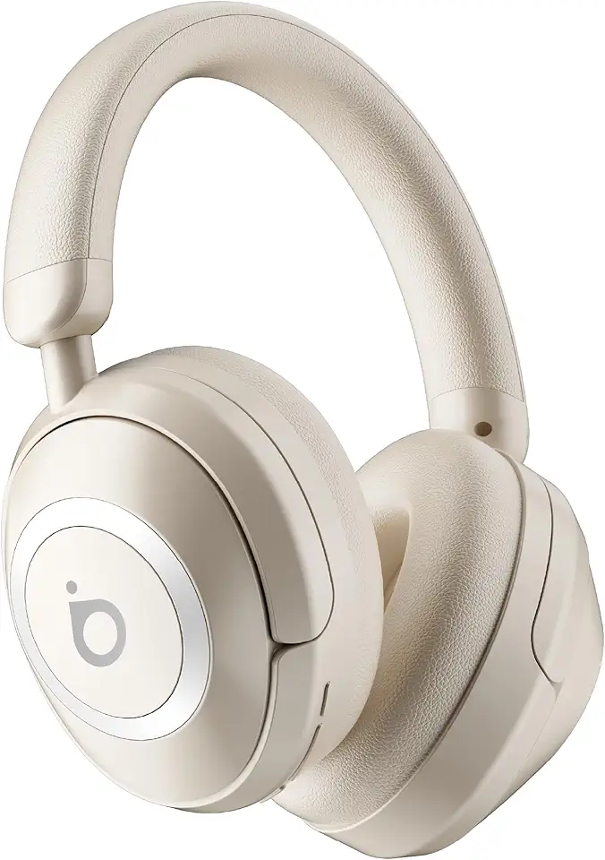 Fone de Ouvido Bluetooth, Basike BT21 Headphone Bluetooth, Redução de Ruído do ANC com Microfone, Certificação Hi-Pure Audio, 30 Horas de Duração da Bateria (Branco)