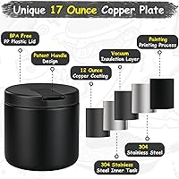 Vista 4 de 19oz Insulated Vacuum Food Jar with Buckle Lid Wide Mouth Soup Thermo for Hot Food Kids Leakproof Stainless Steel Lunch Container- Black-1Pack Negro