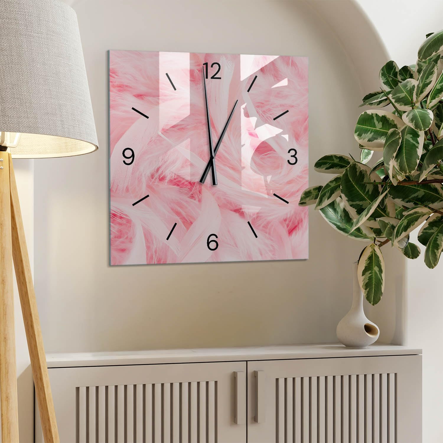 Horloge Murale Moderne 60x60 cm | Aiguilles Noires | Carrée