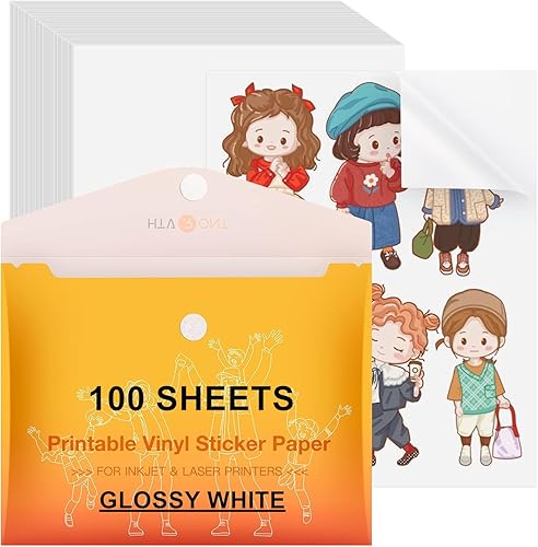 Miniatura 9 de HTVRONT Papel adhesivo de vinilo imprimible, 70 hojas de papel adhesivo mate para impresora de inyección de tinta e impresora láser, papel adhesivo