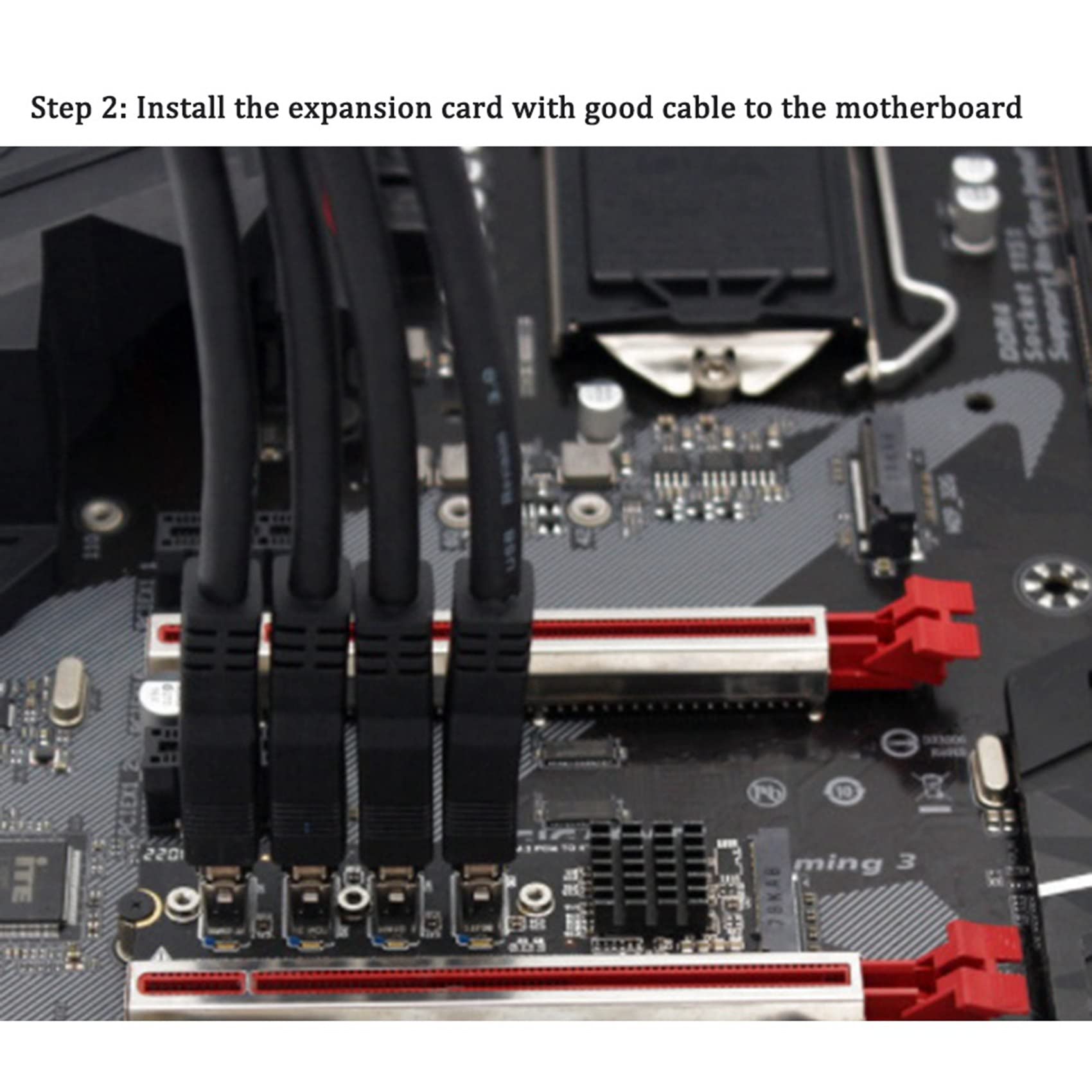 Lot de 3 cartes d'extension M.2 M-Key PCie M.2 vers Pci-E X1 4 ports USB 3.0 pour carte graphique ASM1184E M.2