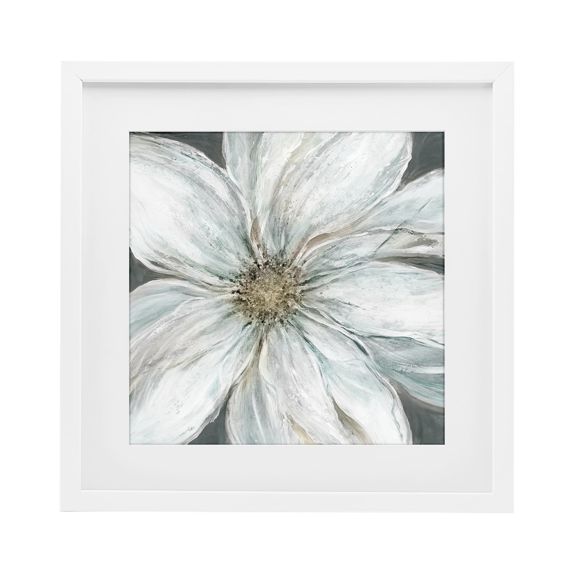 'Large White Flower Closeup'| Framed Print Under Glass