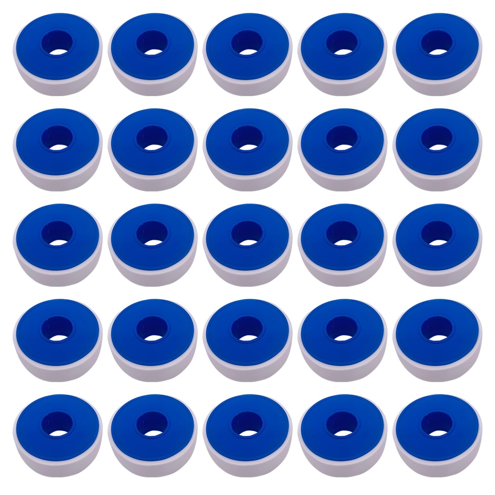 100 rollos de cinta de sellado de rosca, PTFE azul, 20 mm de ancho, 20 m, para fontanería, tuberías de agua, gas, protección contra incendios