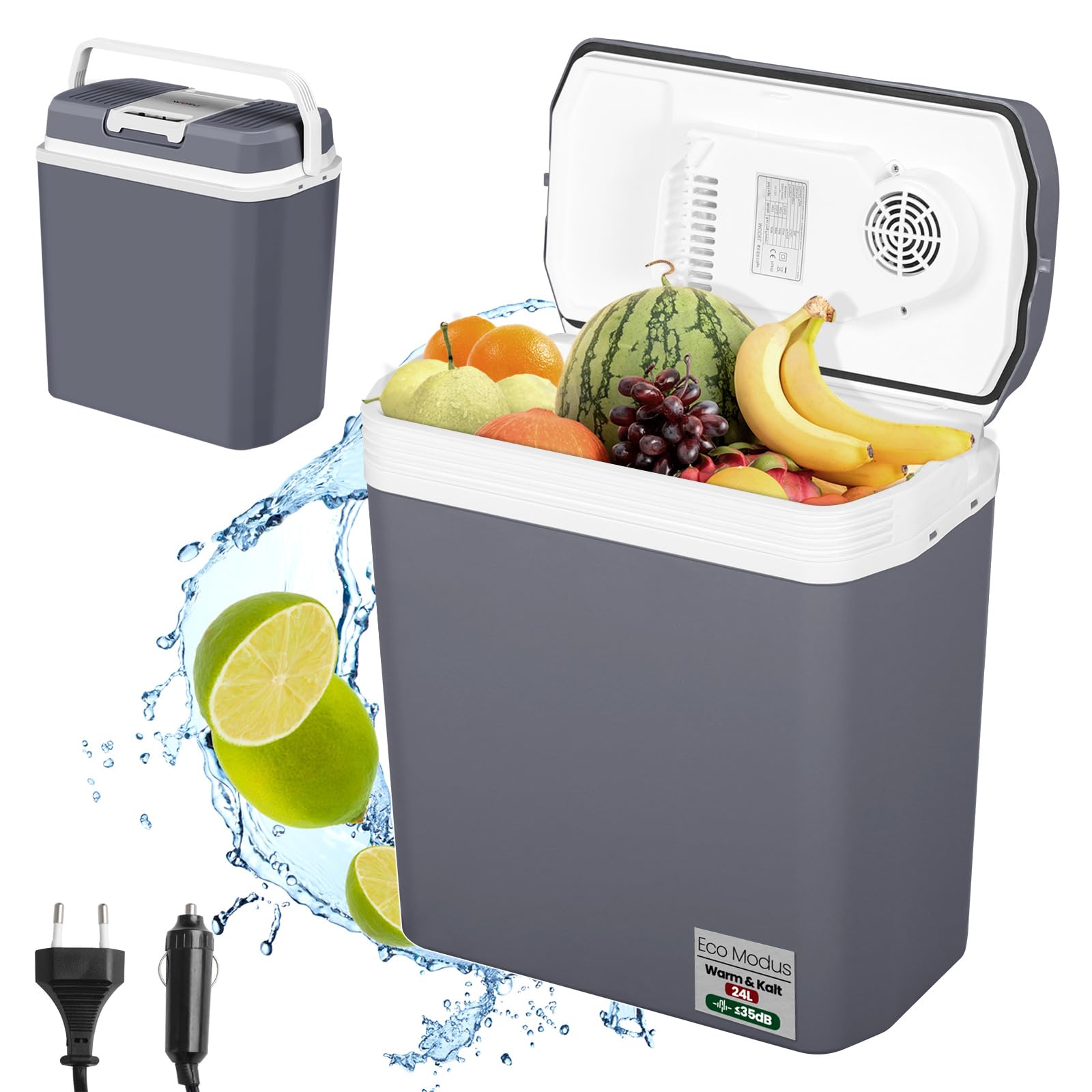 WOLTU AC/DC Nevera Termoeléctrica Portátil Calor/Frío Nevera Portátil Azul Nevera para Coche Nevera Camping Playa Montaña Viaje Conexiones 12V&220V, 22L KUE010gr