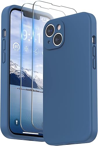 Miniatura 8 de SURPHY Funda compatible con iPhone 14 con protector de pantalla (protección de cámara y forro de microfibra suave), funda de silicona líquida de 6.1