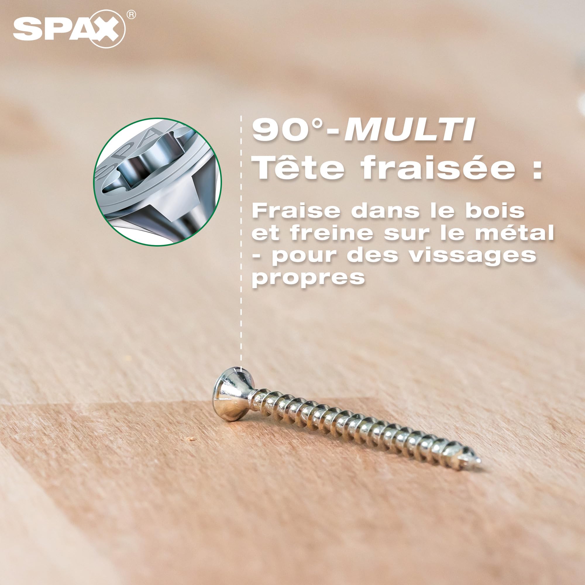 SPAX Vis universelle 4 x 40 mm, 360 pièces - Vis à bois, filetage total, tête fraisée, T-STAR Plus T20, pointe 4CUT, revêtement WIROX - 8000000277153