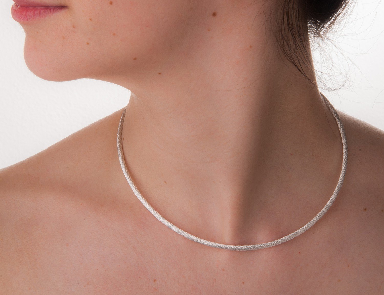 Fashion Omega Halsreif 3mm - Länge 40cm - echt 925 Silber