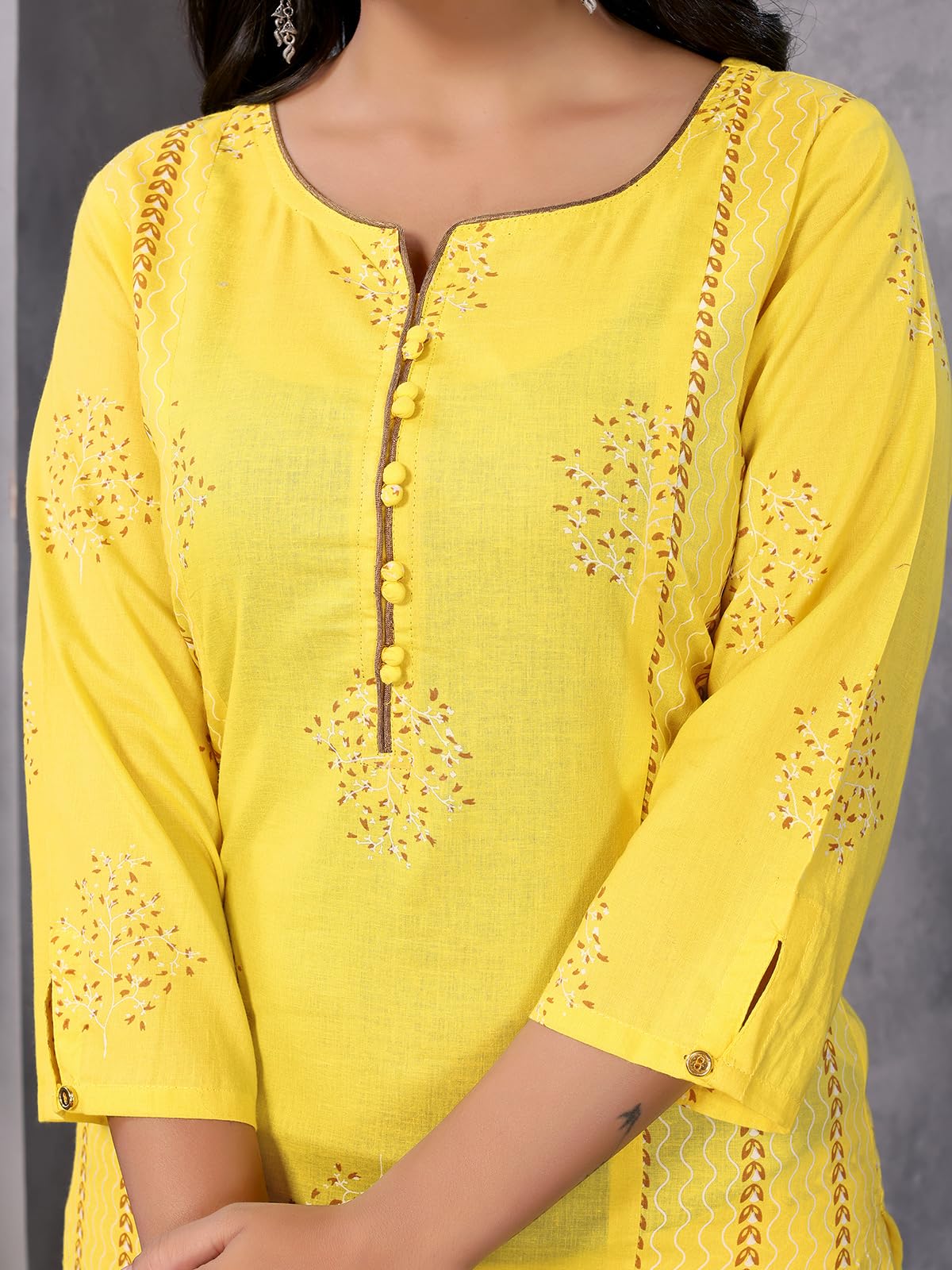 rangita Kurta Damen Hose Kurta Baumwolle bedruckt
