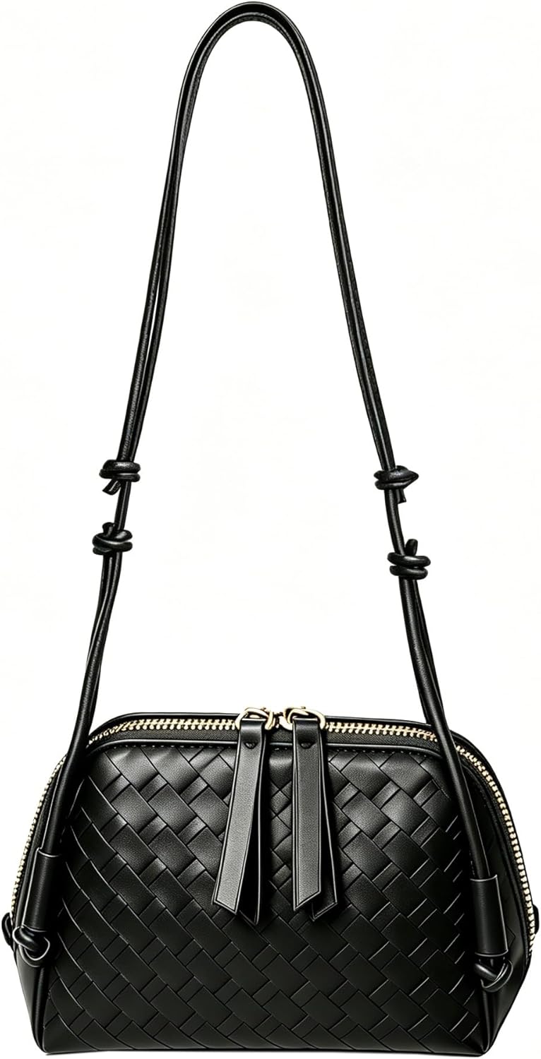 JYG Woven Crossbody Bags for Women PU Leather Handwoven Shoulder Bag Mini Satchel Purses with Adjustable Strap 2026