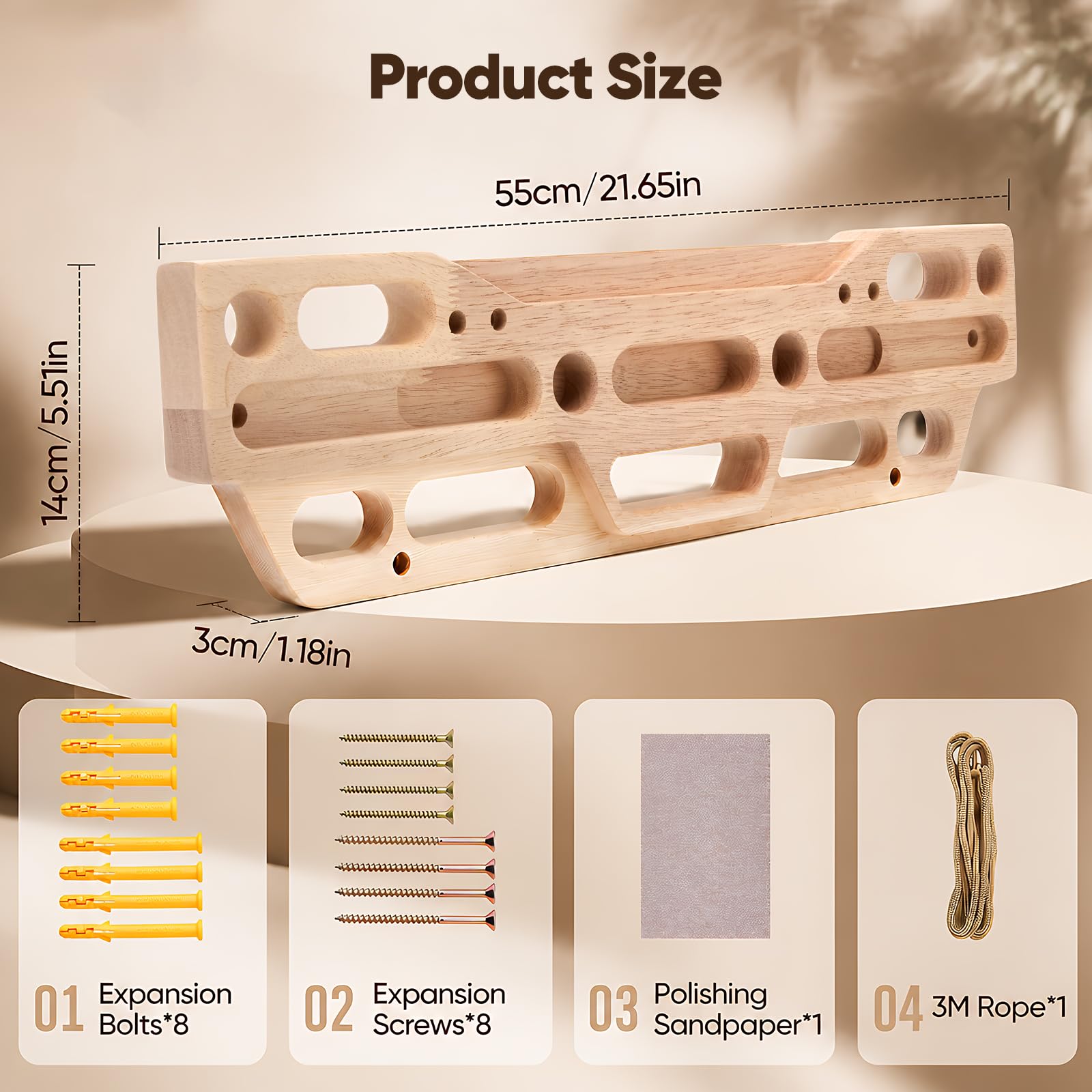 Planche d'escalade en bois avec vis, planche d'entraînement pour la maison, escalade pour améliorer la force des doigts et la force de préhension