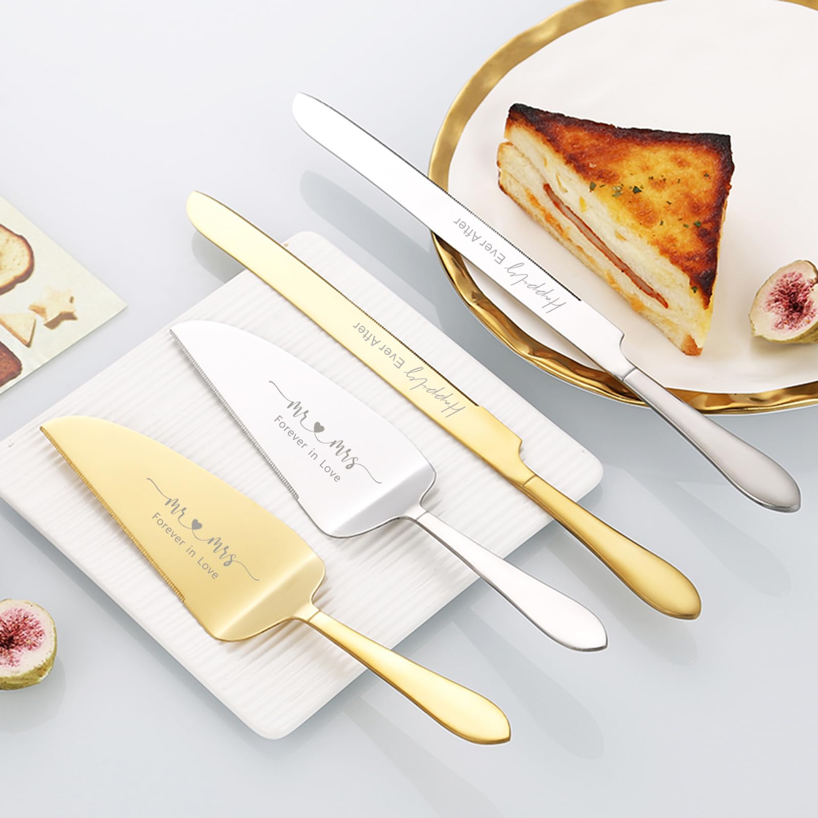Amazon.com | ROXBURGH Wedding Cake Cutting Set, Silver Cake Knife
