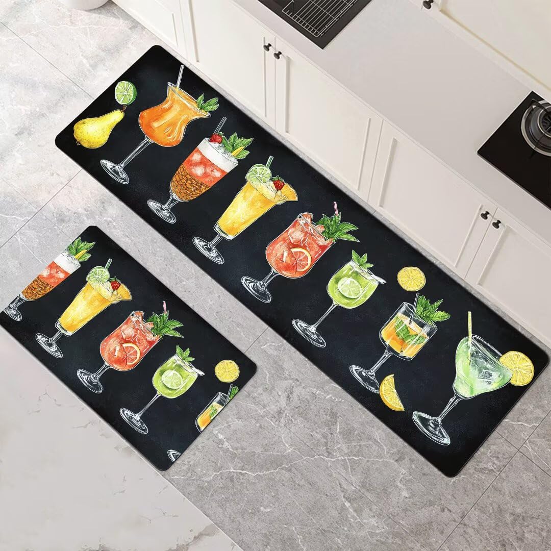 Alfombras de cocina menta pack de 2 lavables y absorbentes de 45x70 y 45x140 cm