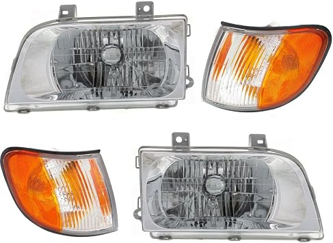 Headlight for Kia for Sportage 1998-2002 Left and Right Side Lamp w/Bulbs KI2521105
