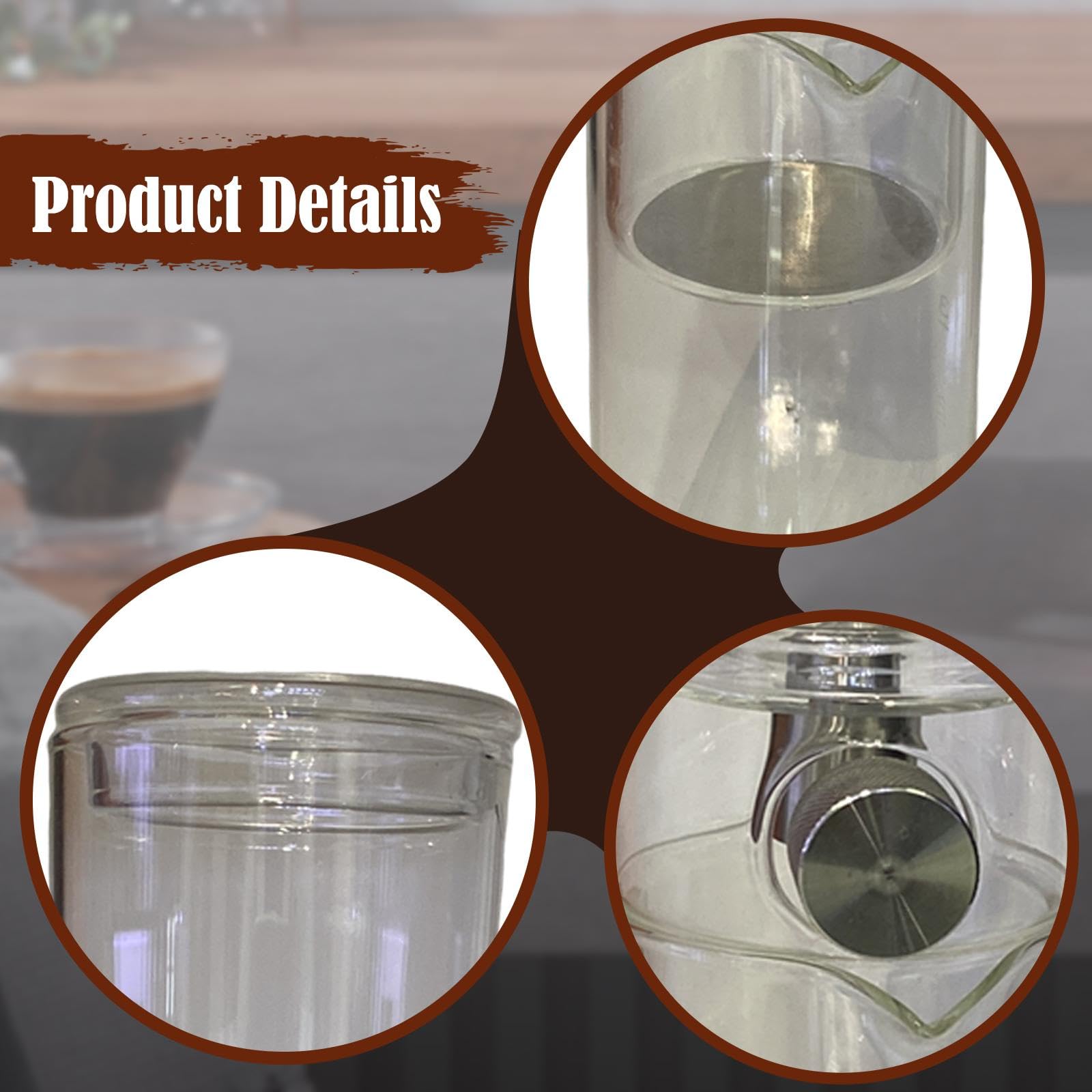 Cafetera Fría Compacta De Cristal Borosilicato | preparación manual, sabor suave, ideal para verano, ahorra espacio