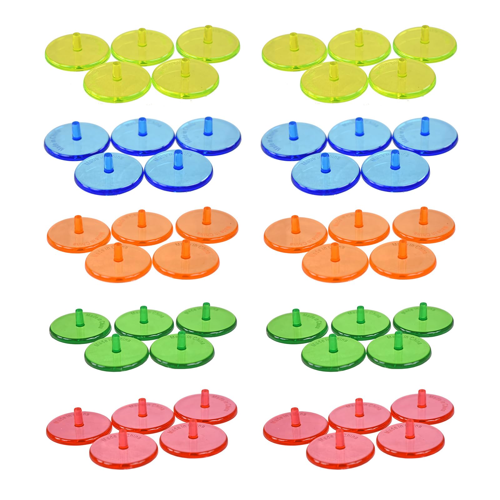 Sanerfa 50Pcs Golfs Balls Mark Position Markers Mixed Colors Clear Golfs Balls Marker Flat Round Golfs Balls Markers