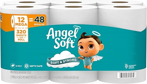 Miniatura 15 de Angel Soft Papel higiénico, 6 súper megarrollos: 36 rollos regulares (paquete de 2)
