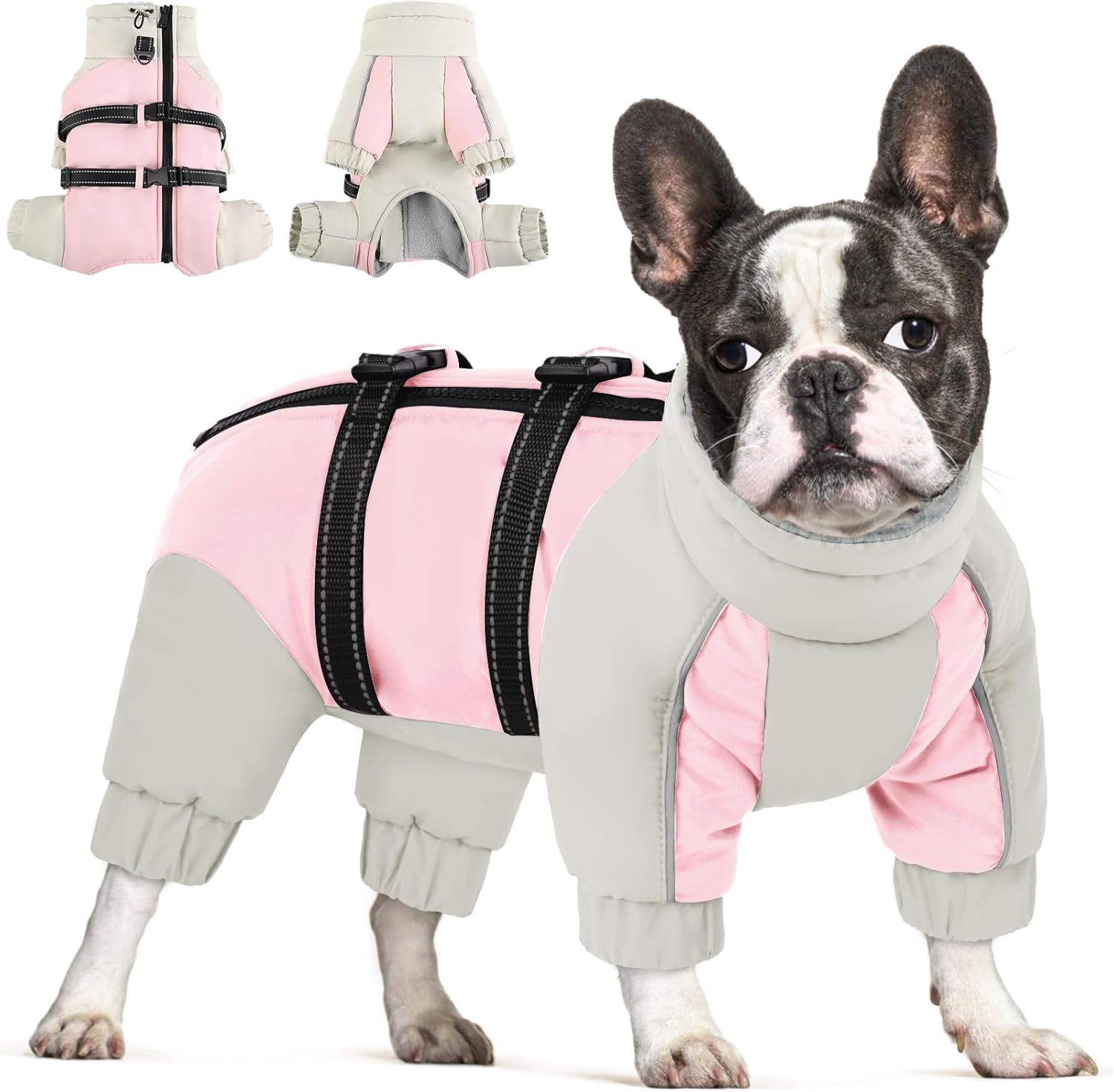 SUNFURA Full Body Dog Coat for Small Dogs, Warm Fleece Dog