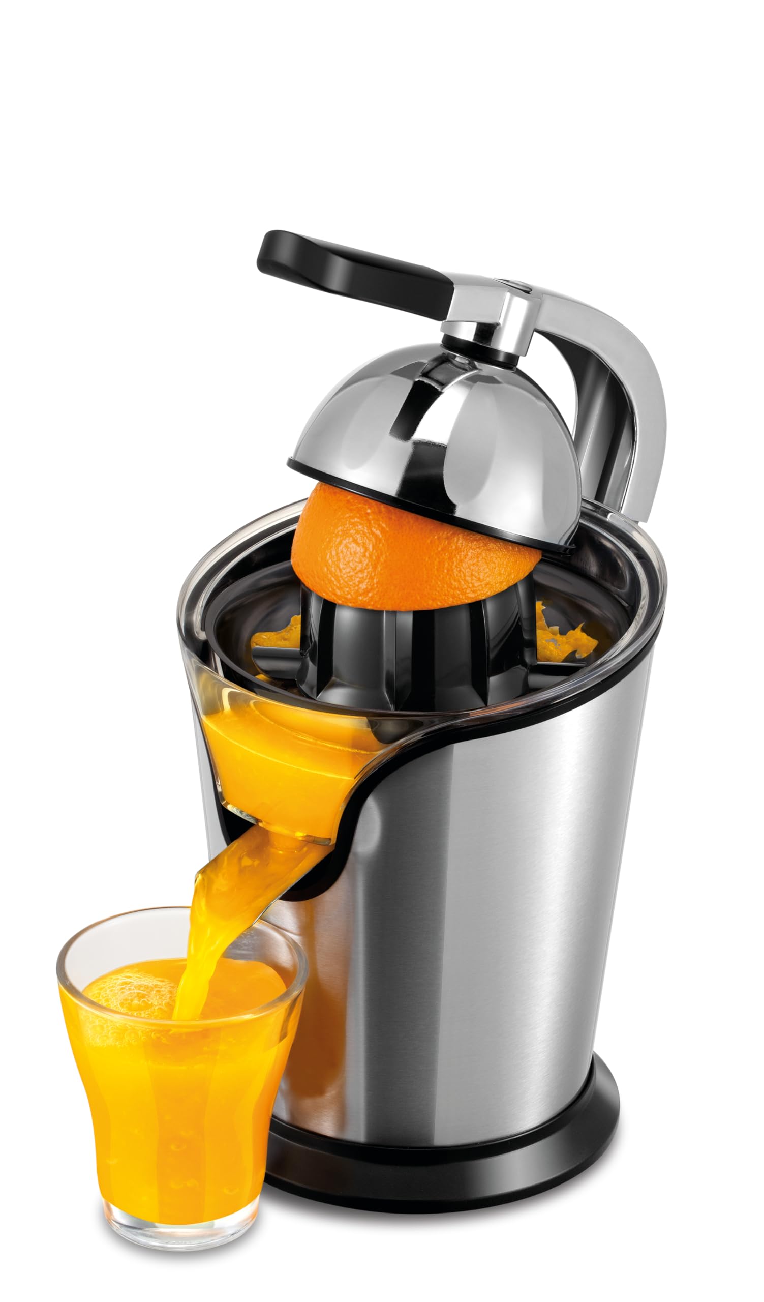 Courant Juicer Electric Citrus juicer Machine Compact Design Quality Juice Extractor Squeezer for Oranges, Lemons, Limes, Grapefruits + 2 cones Stainless Steel