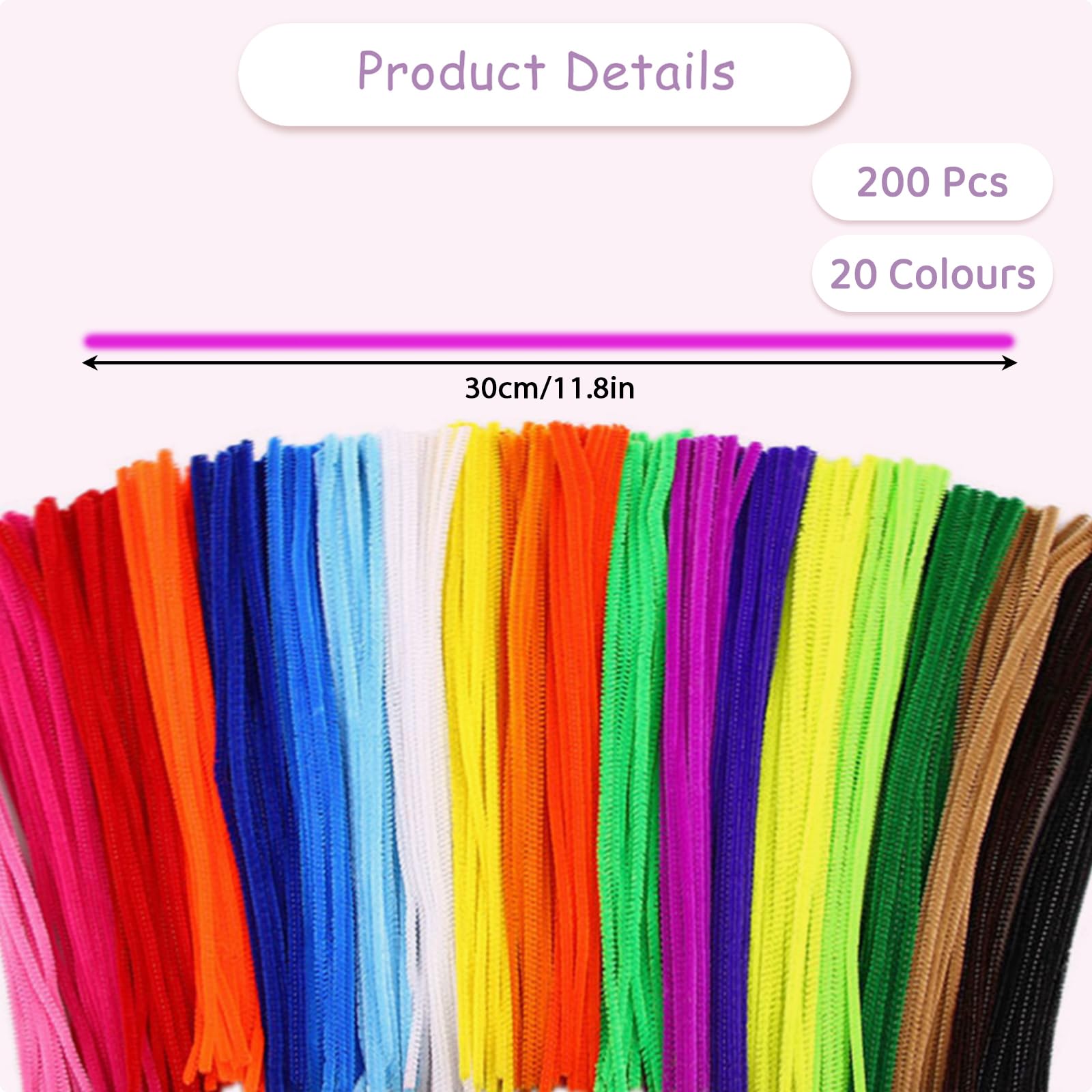 TOAOB 100 stuks Pijpenragers 4 Verschillende Donkergroen Pijpenragers om te Knutselen Chenilledraad 30 cm x 6 mm met Zelfklevend Wiebelogen voor
