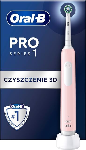 Oral-B Pro Seria 1 Szczoteczka Elektryczna, Prezent Walentynkowy, 3 Tryby, 1 Końcówka do Szczoteczki, Stworzona w Technologii Braun, Różowa
