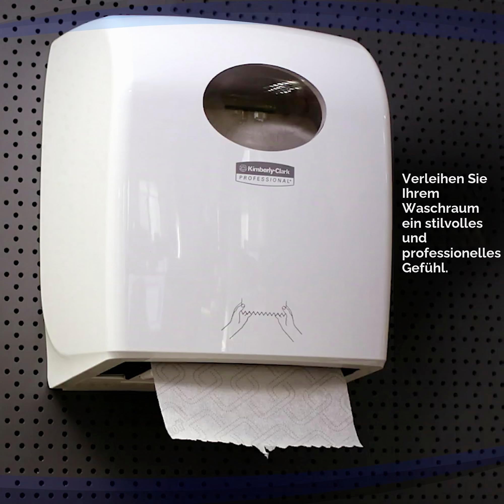 Aquarius™ Handtuch-Spender 6959, weißes schickes Papiertuchspender mit berührungsfreier Ausgabe, für weniger Kreuzkontamination, 1 x Papiertuchspender