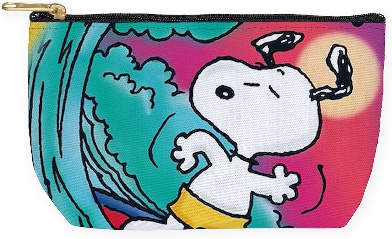 CafePress Snoopy Cowabunga! 8.5" x 4.5" Zipper Cosmetic Pouch