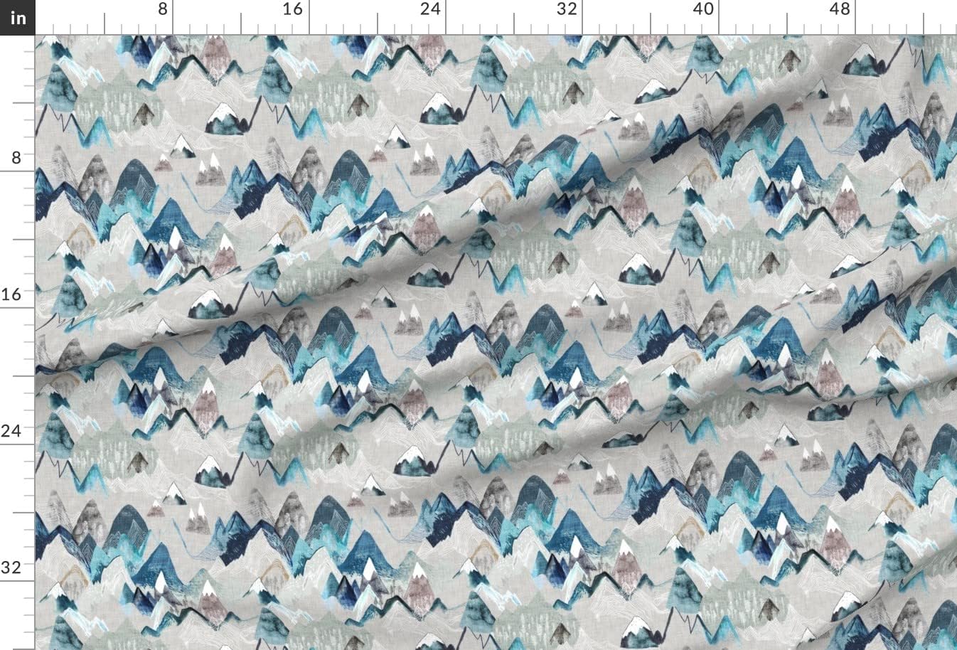 Spoonflower Fabric - Call Mountains Storm Mountain Adventure Awaits Blue Grey Boy Nursery Printed on Upholstery Velvet Fabric Fat Quarter - Upholstery Home Decor Bottomweight Apparel