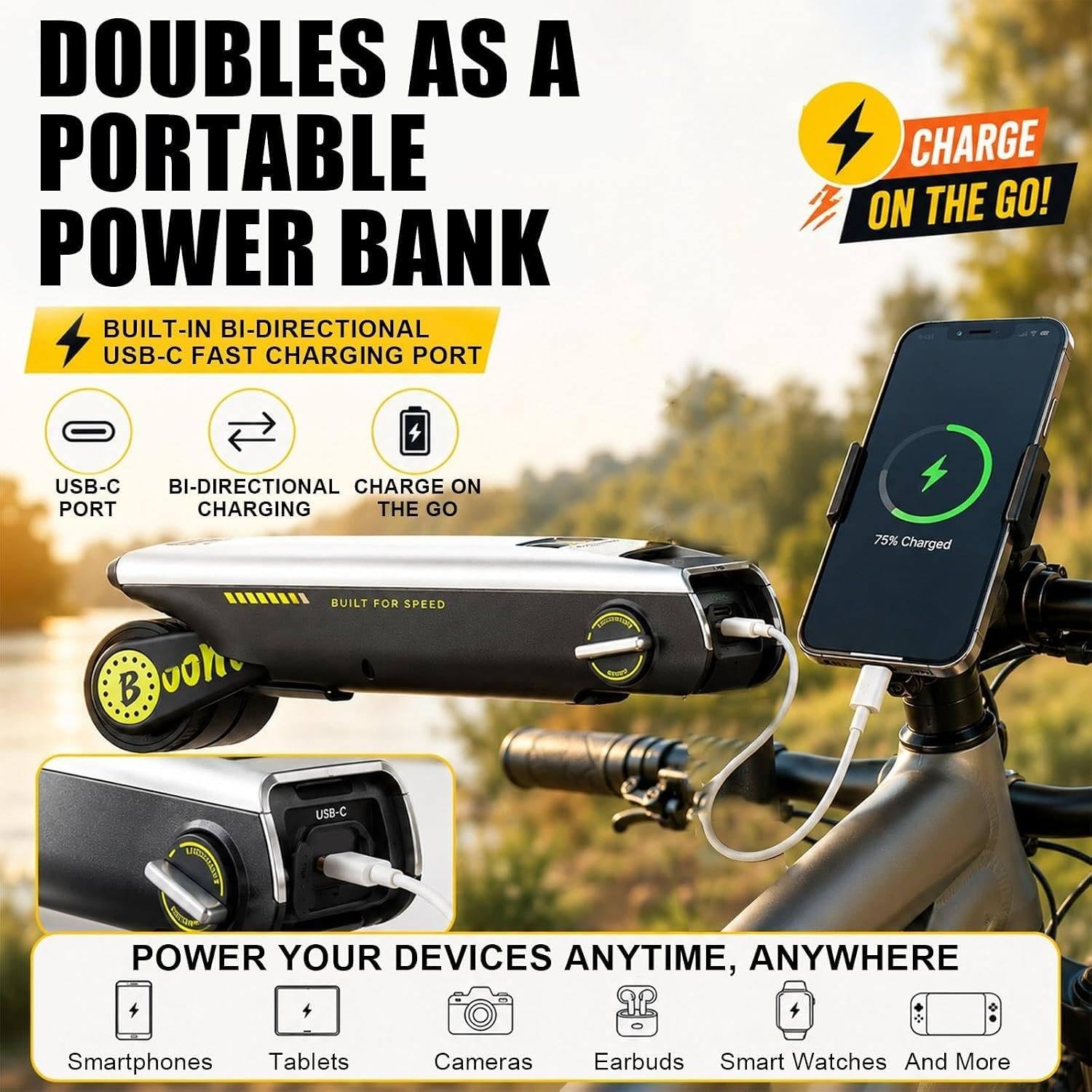 Kit Conversione Bici Elettrica 200W, Booster Leggero con Controllo App Green