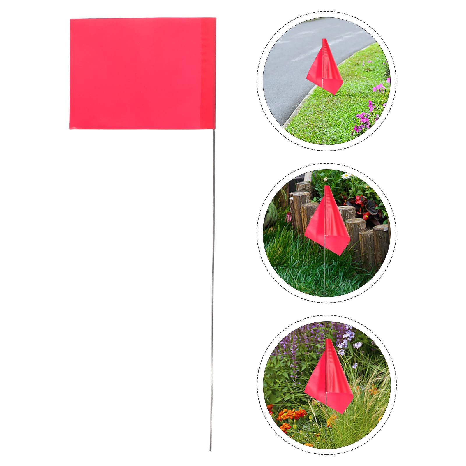 Generico Bandiere Segnaletiche da Cortile 100 Pezzi in PVC Rosso per Marcatura e Irrigazione, Uso Esterno Giardino e Campeggio