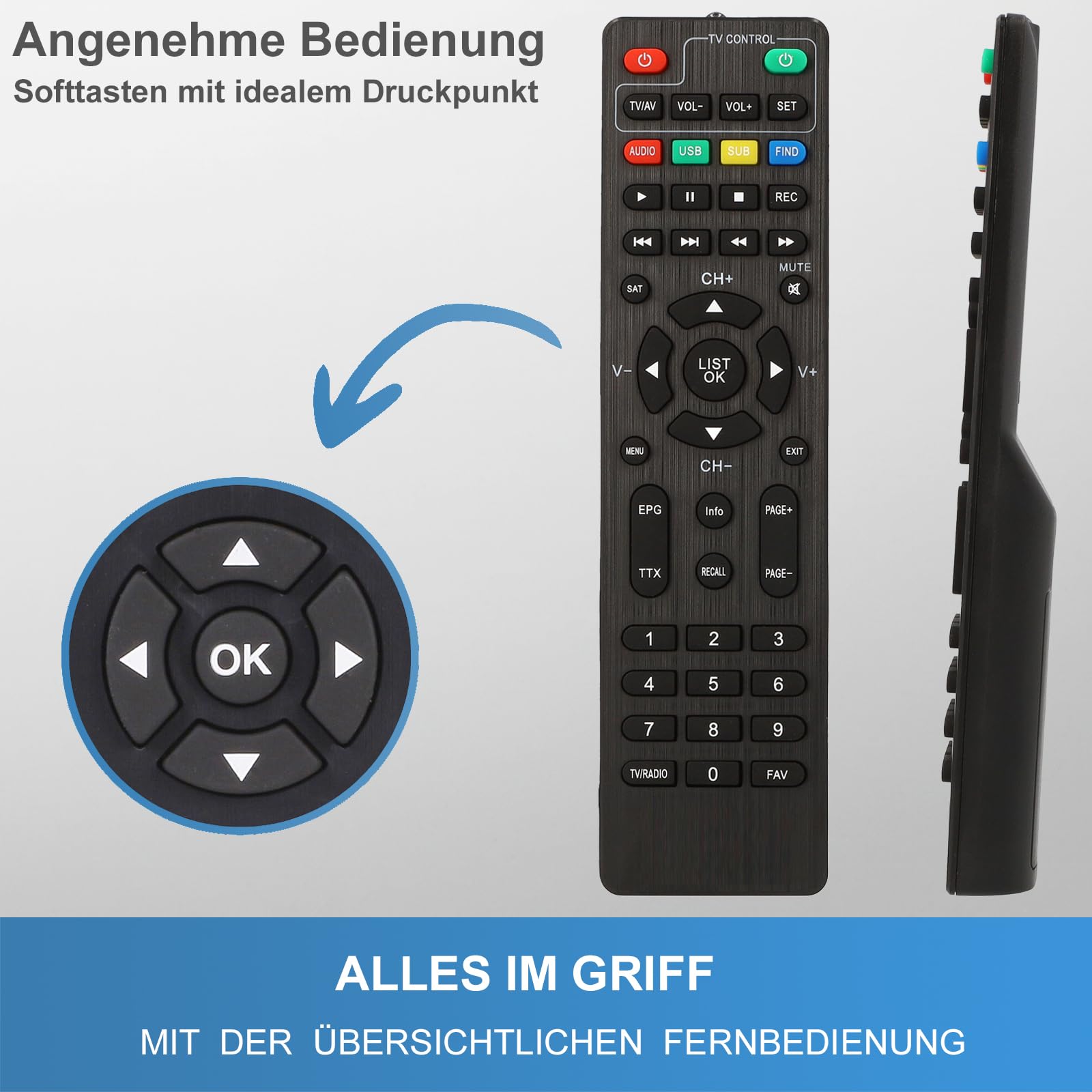 COMAG HD45 Digitaler HD Sat Receiver (Full HD, HDTV, DVB-S2, HDMI, SCART, PVR-Ready, USB 2.0) ohne HDMI Kabel