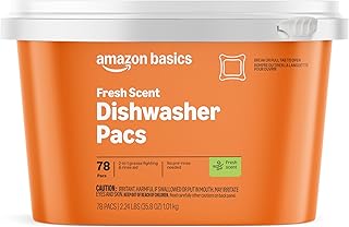 Amazon Basics Dishwasher Detergent Pacs, Fresh Scent, 78 Count