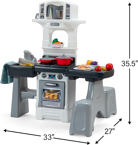 Miniatura 6 de Simplay3 Cooking Kids - Juego de cocina con mesa de 2 asientos y juego de cocina para niños de 32 piezas