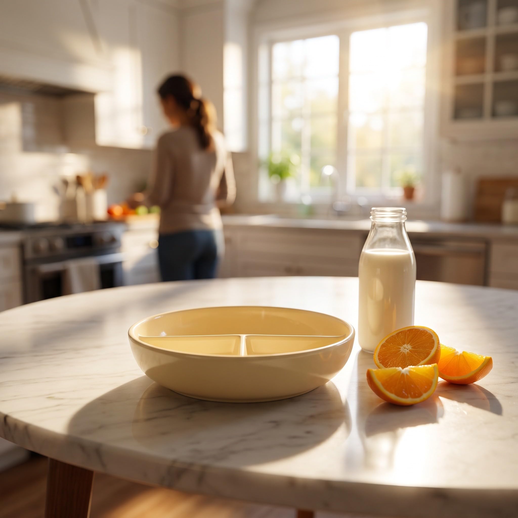OSALADI Ceramiczna miska na płatki zbożowe, 3-częściowa porcelanowa miska