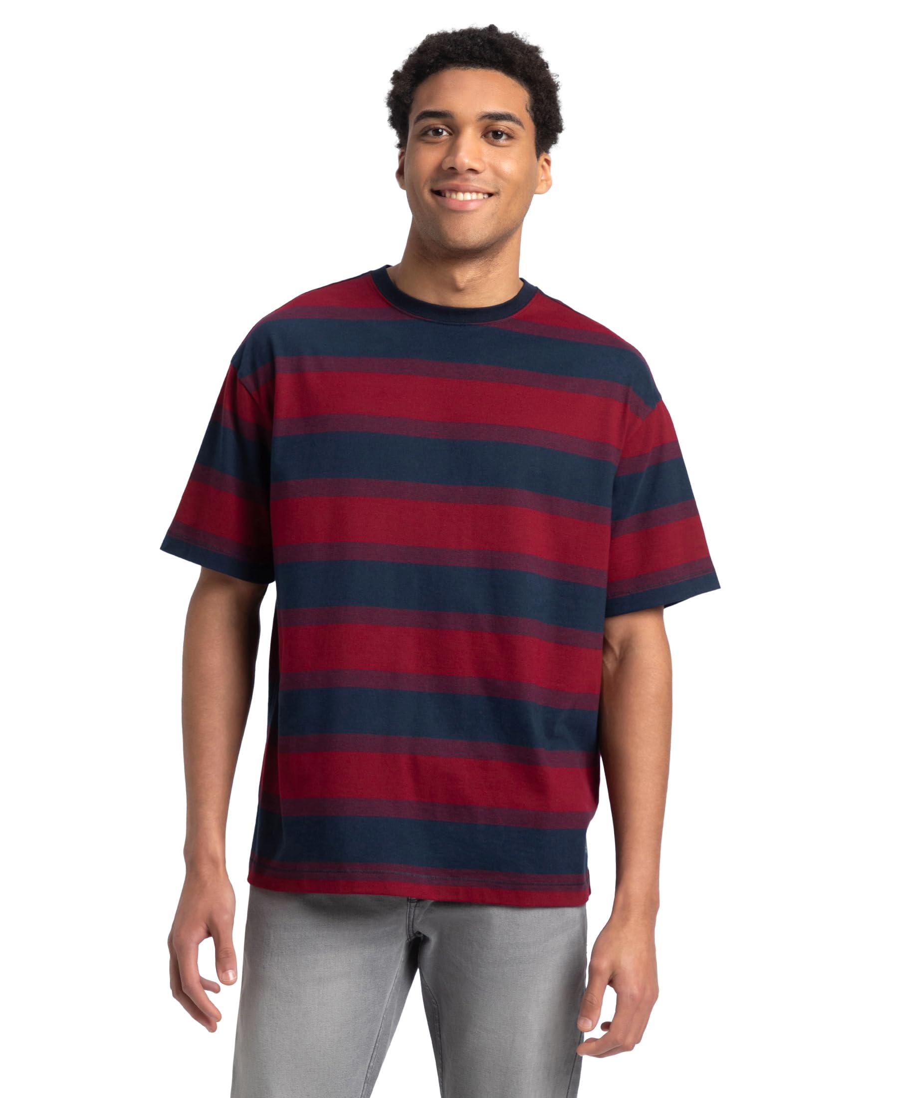 jockey UM24 Men's Super Combed Cotton Rich Striped Oversized T-Shirt-picture-54