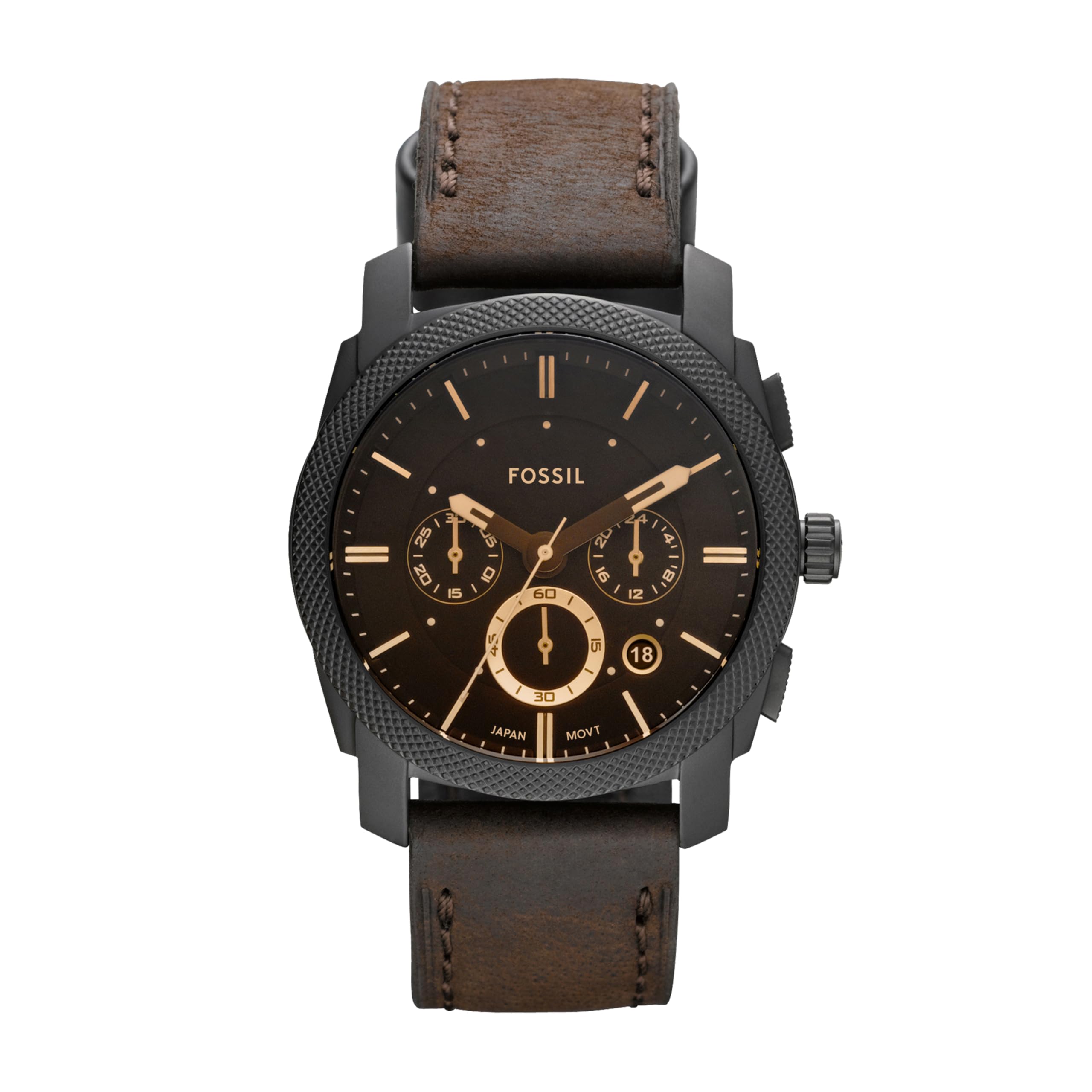 Fossil Machine Reloj para Hombre, Movimiento cronógrafo con Correa de Acero o Piel