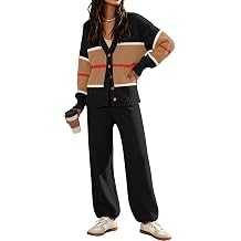 Womens 2 Piece Outfit Lounge Sets Trendy Cardigan Sweater Set Loungewear
