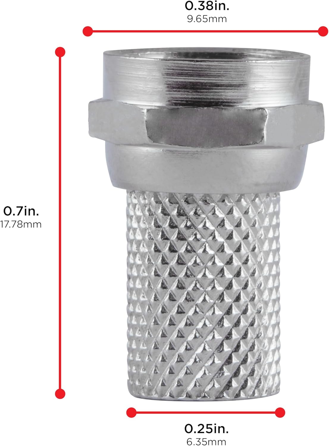 UltraPro RG6 F-Type Twist-On Coaxial Connector, 160 Pack, Replace Connectors or Assemble Custom Cables, No Tools Required, 85181