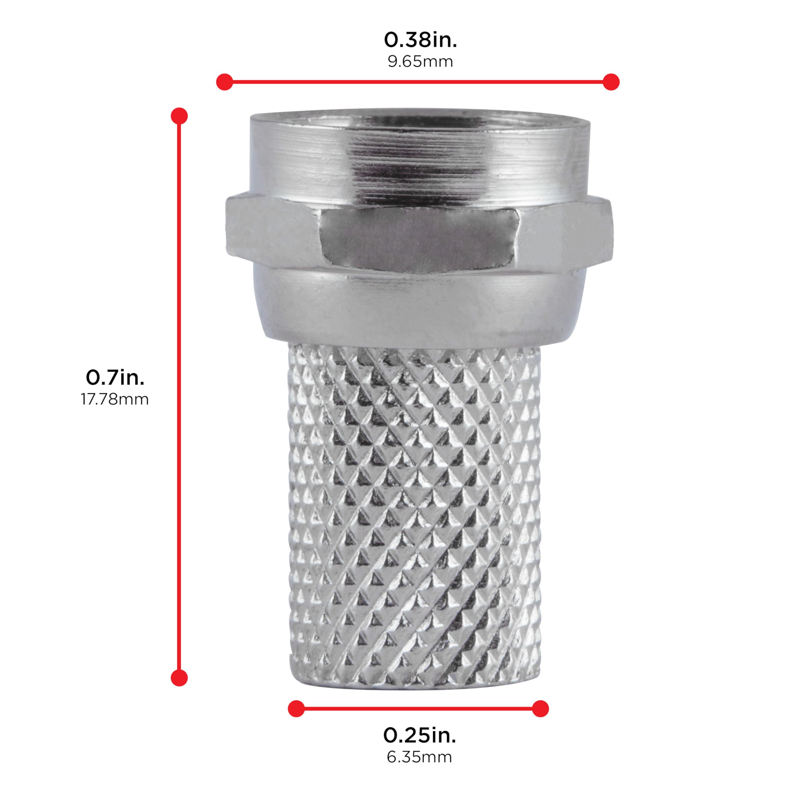 UltraPro Connettori coassiali RG6 F-Type Twist-On, confezione da 160, per sostituire i connettori o assemblare cavi personalizzati, senza bisogno di attrezzi, 85181